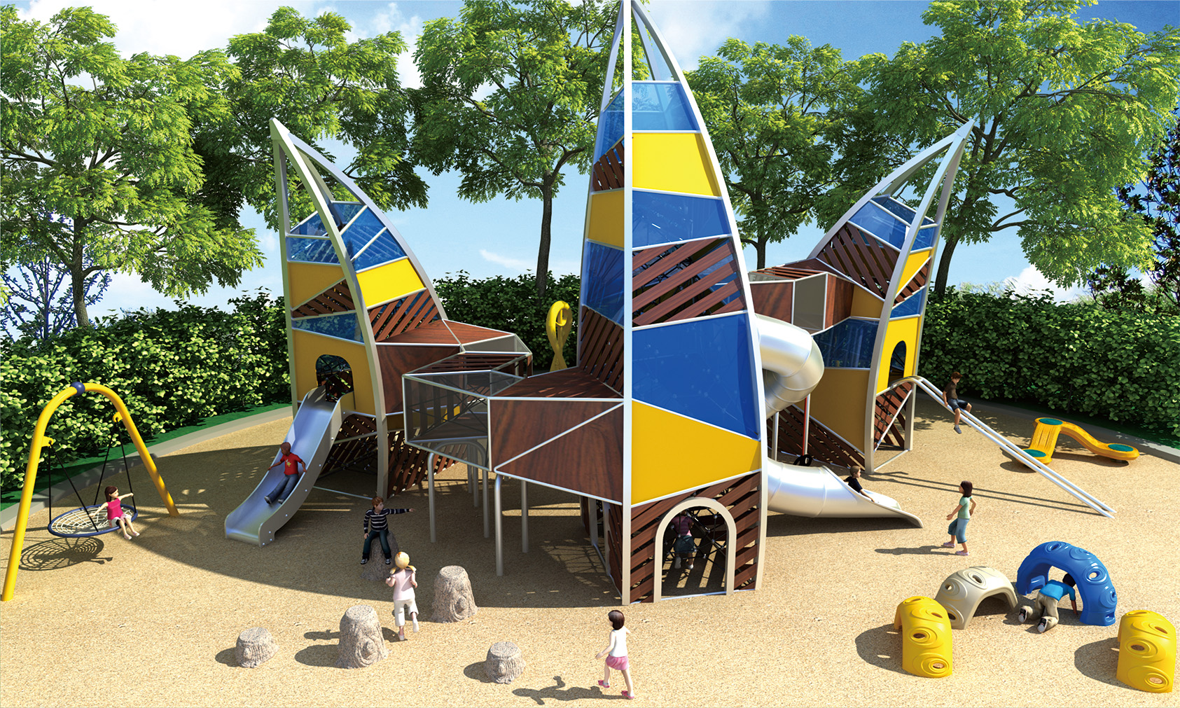 HK-3801-帆船組合滑梯