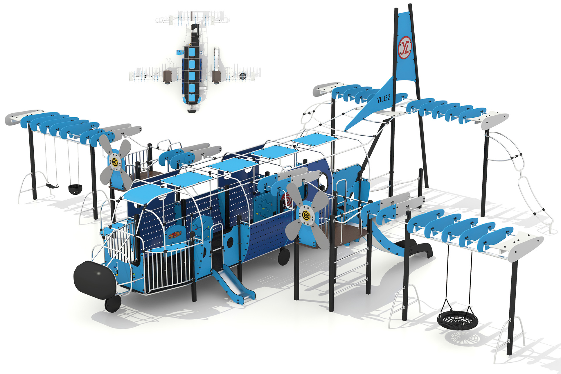 HK-8001-PE木制組合滑梯