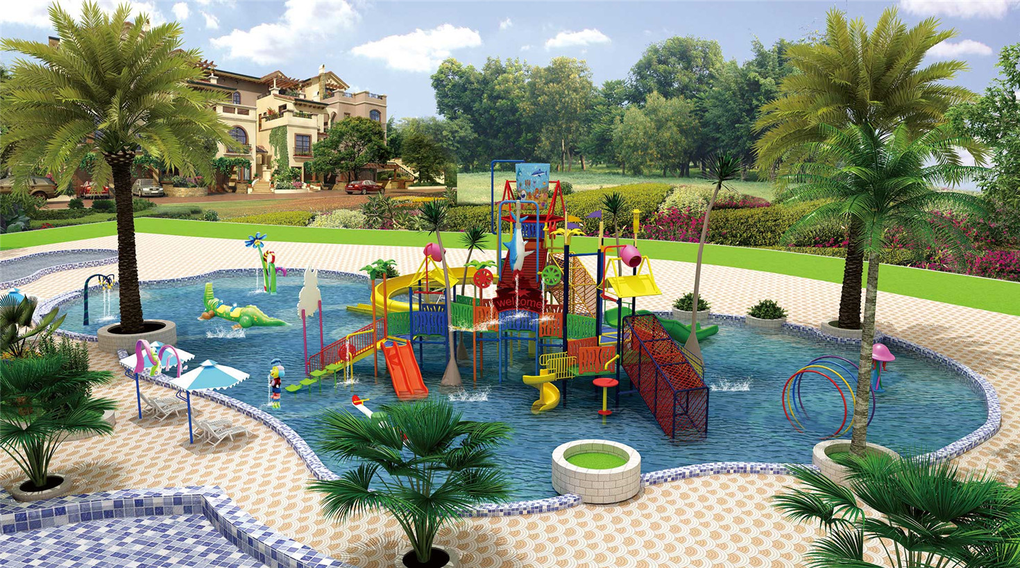 HJ-13401-兒童戲水滑梯