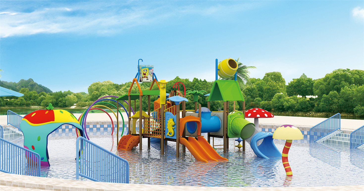 HJ-13402-兒童戲水滑梯 水寨水屋