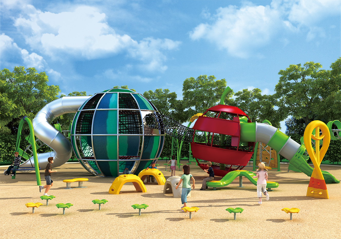 不同材質對于室外兒童組合滑梯的比較